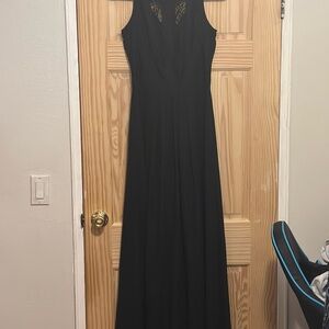 Betsy & Adam Black Lace Maxi Dress
